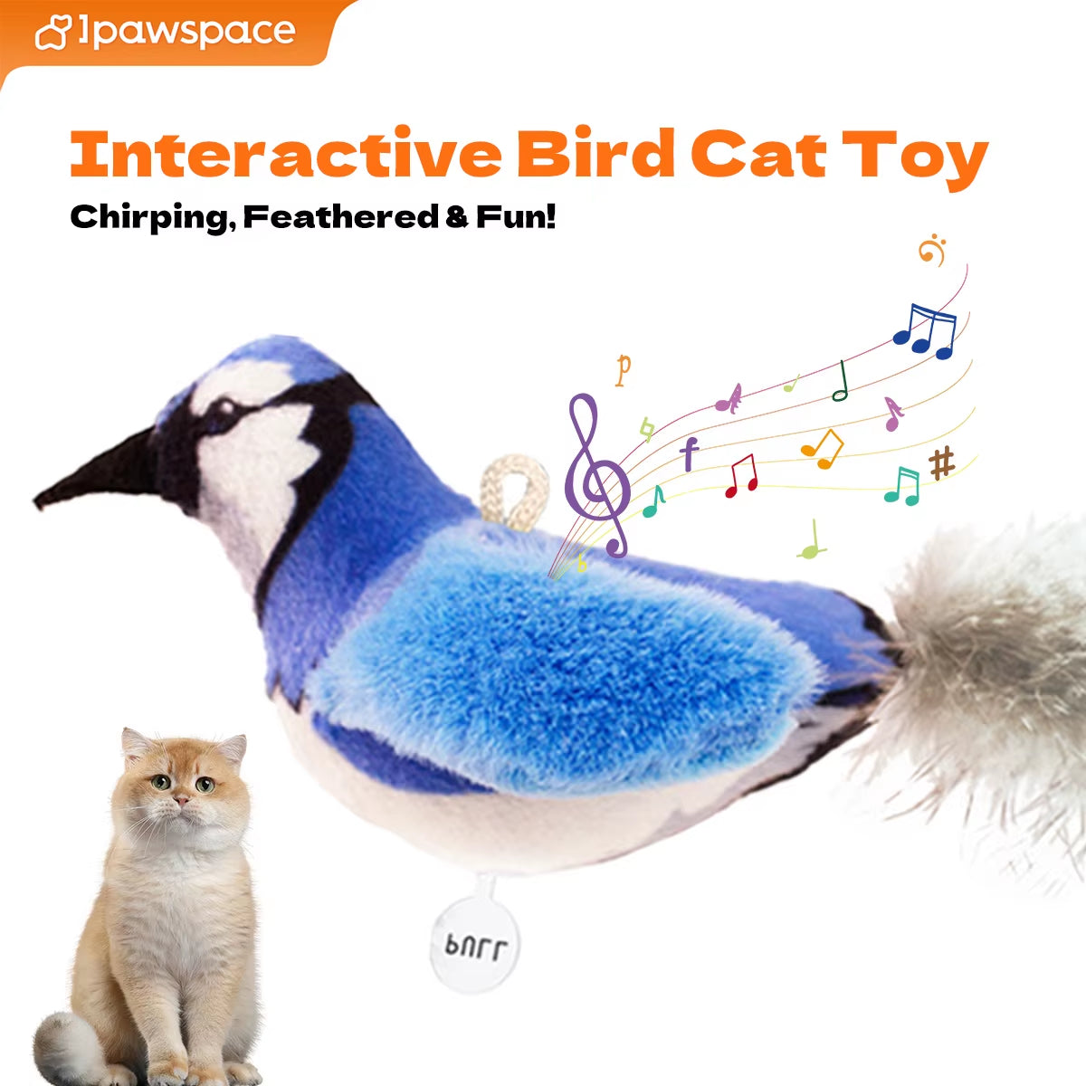 Chirp Bird Cat Toys Feather Cat Toy Bird Cat Toy Realistic Sound Bird Toy for Kittens Interactive Cat Toy Plush Toy for Cats