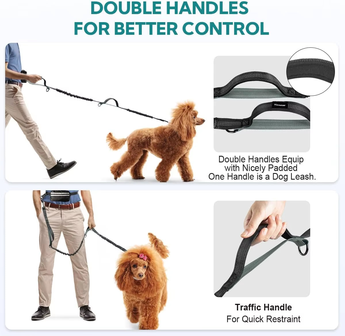 Hands Free Dog Leash with Pouch