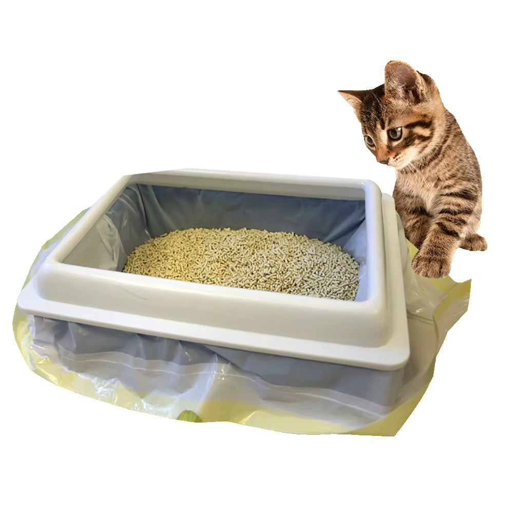 7Pcs/Roll Disposable Cat Litter Bags Thicken Pet Cats Litter Bag Drawstring Liner Litter Pouch Cats Litter Cleaning Bags